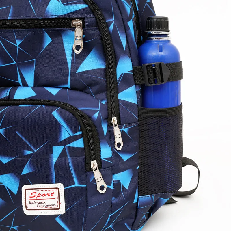 Four-Petal Flower Backpack Waterproof 900d Printed Cloth Three-Piece Bag New Fashion Brand Fashion Casual College Style