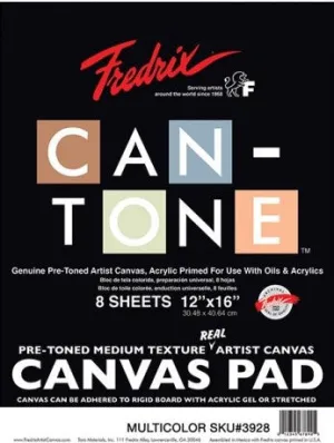 Fredrix CAN-TONE Canvas Pads - 8 Sheets (12x16)"
