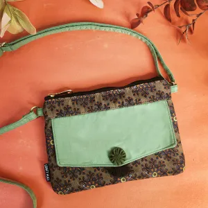 Front Flap Sling Bag- Green Knot