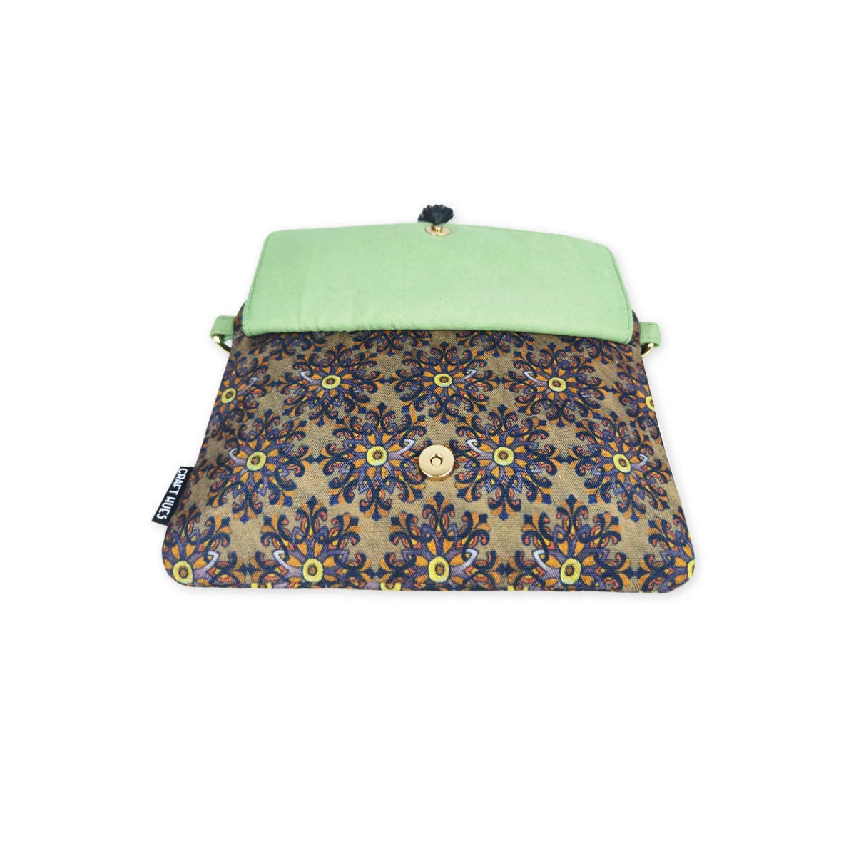 Front Flap Sling Bag- Green Knot