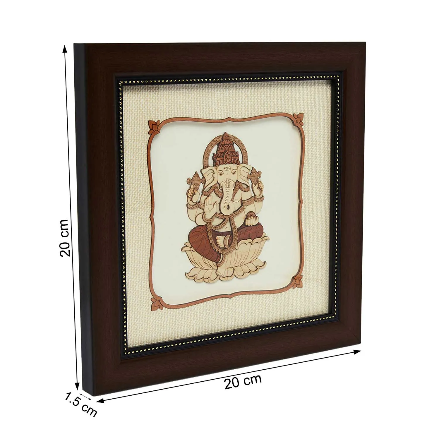 Ganpati Wood Art Frame 8 in x 8 in