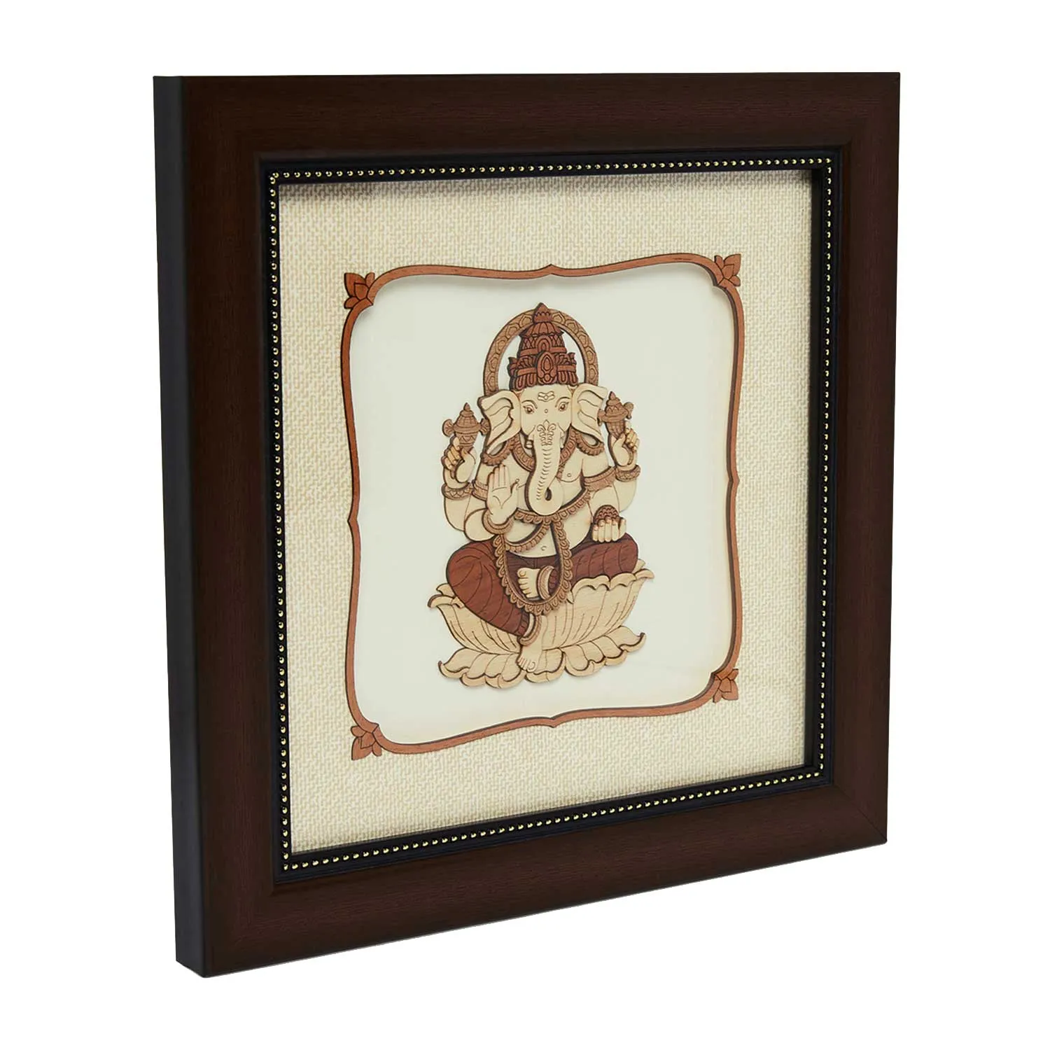 Ganpati Wood Art Frame 8 in x 8 in