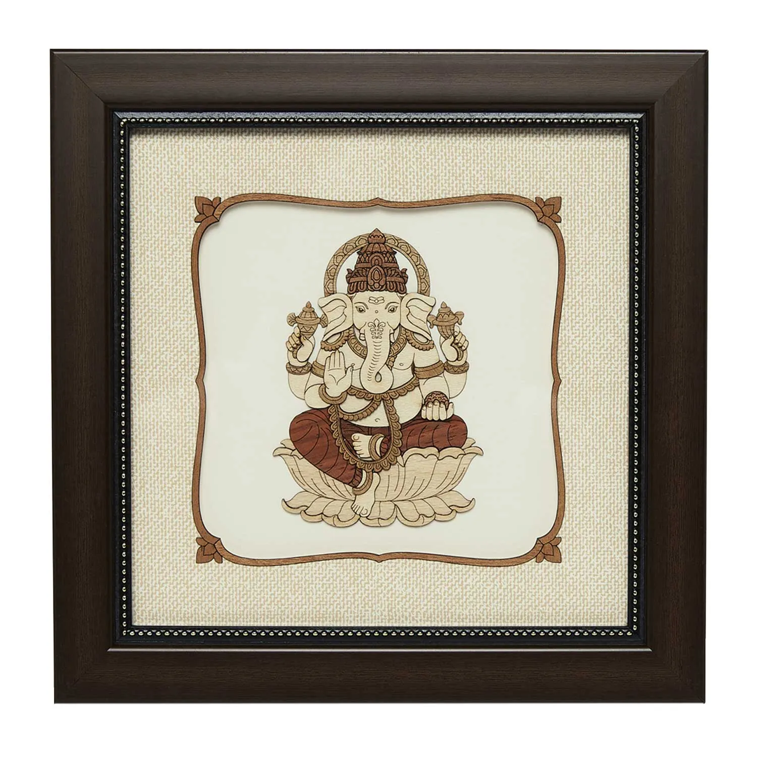 Ganpati Wood Art Frame 8 in x 8 in