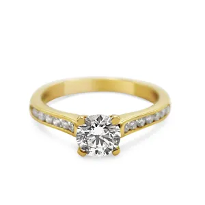 GIA Certificated Solitaire Brilliant Cut Diamond Ring
