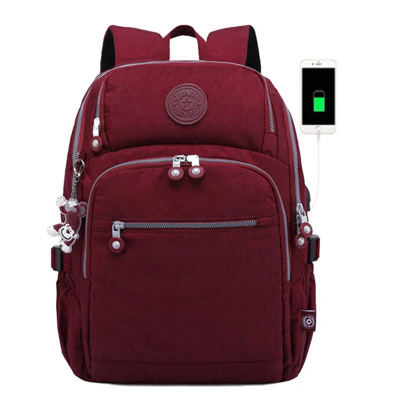 Girls Teens Nylon Backpack Kids Outdoor Cycling School Bag