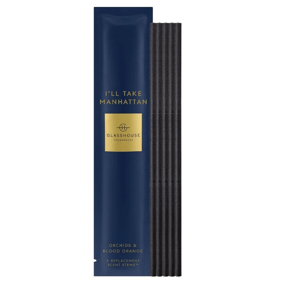 Glasshouse Fragrance - 5 Replacement Scent Stems - I'll Take Manhattan
