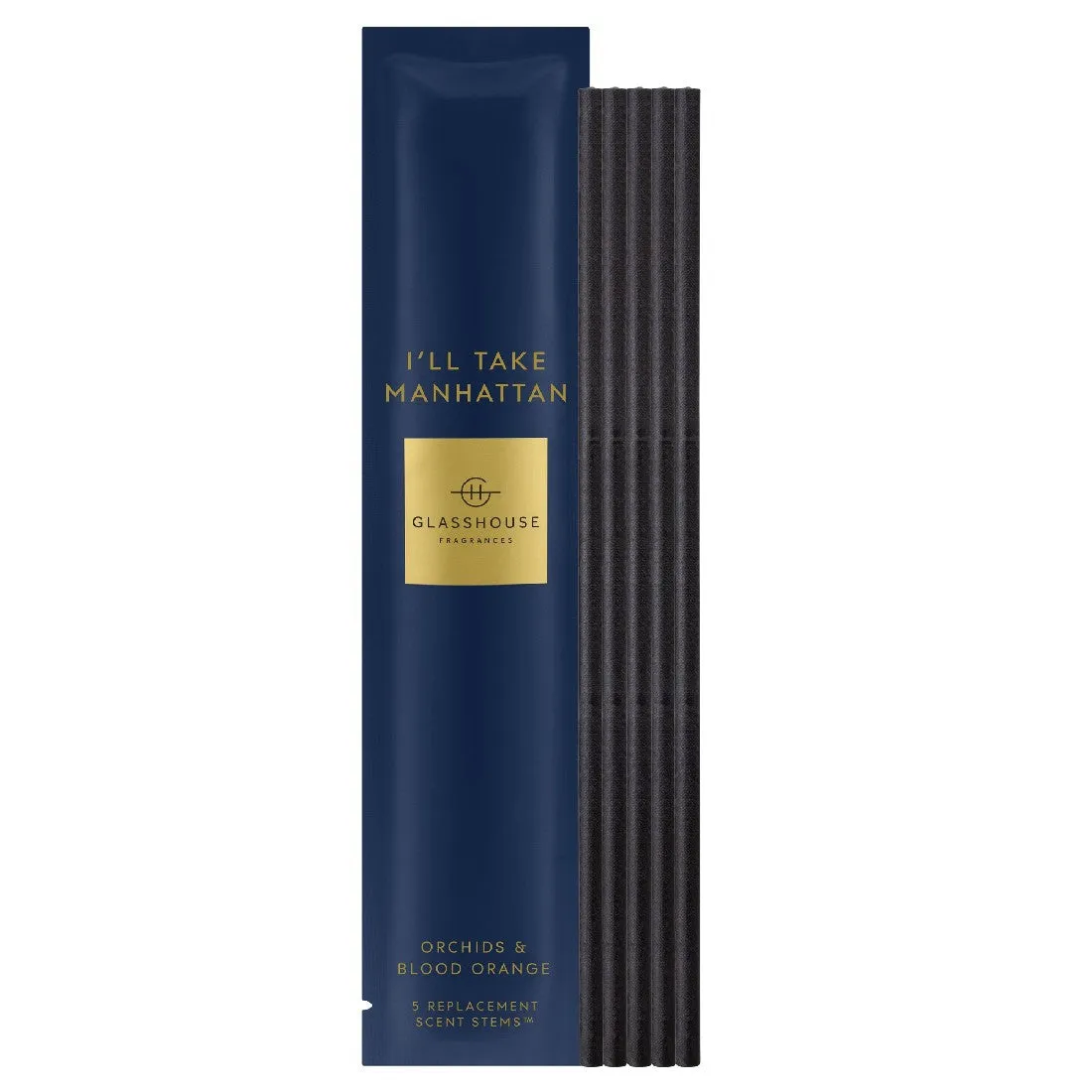 Glasshouse Fragrance - 5 Replacement Scent Stems - I'll Take Manhattan