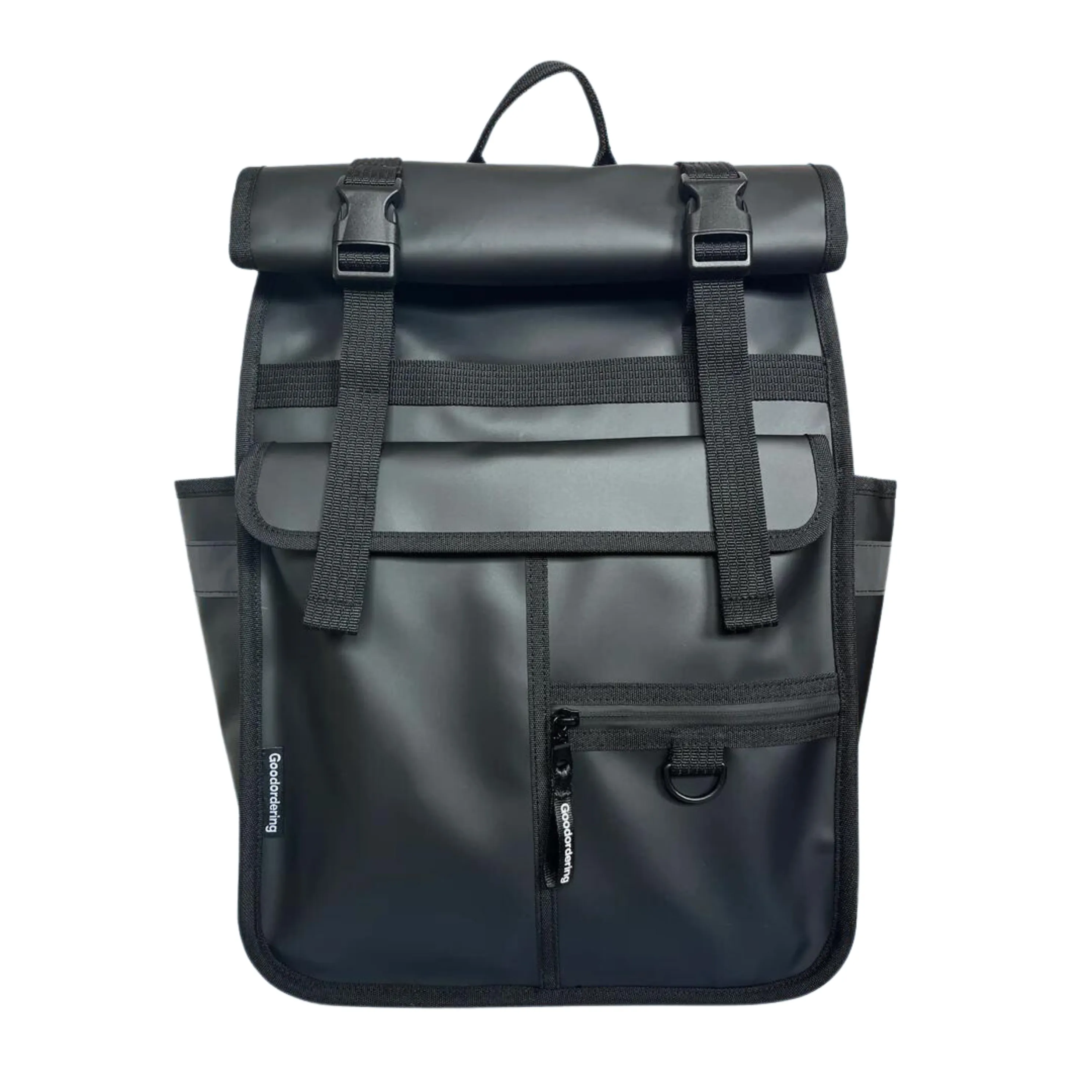 Goodordering Eco Monochrome Rolltop Backpack Pannier Black