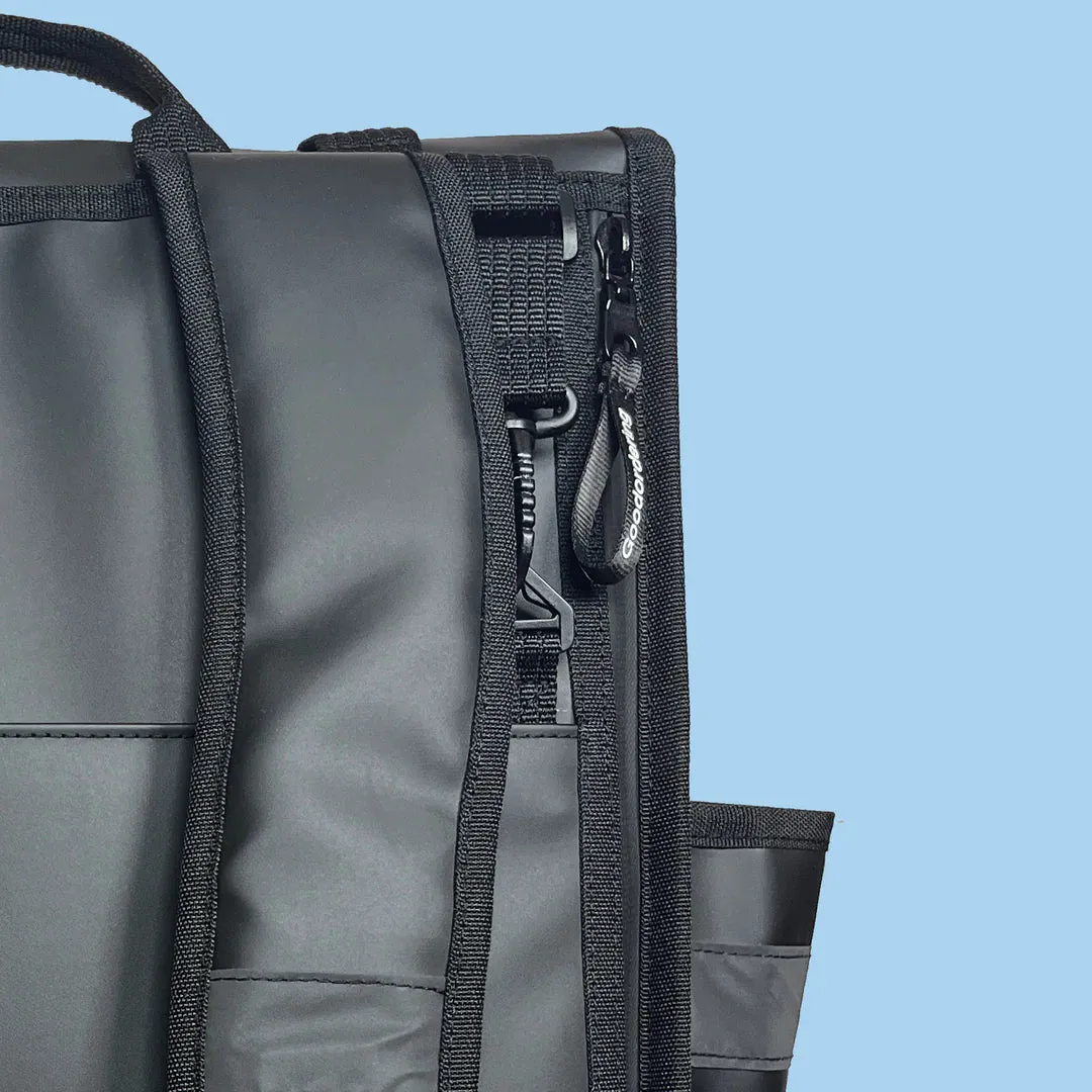 Goodordering Eco Monochrome Rolltop Backpack Pannier Black