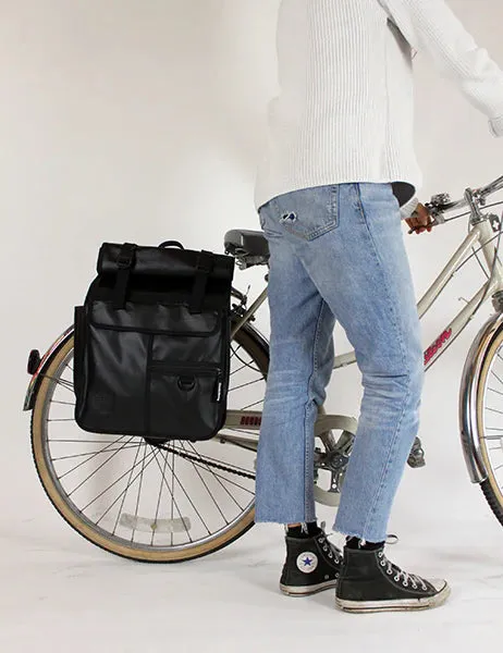 Goodordering Eco Monochrome Rolltop Backpack Pannier Black