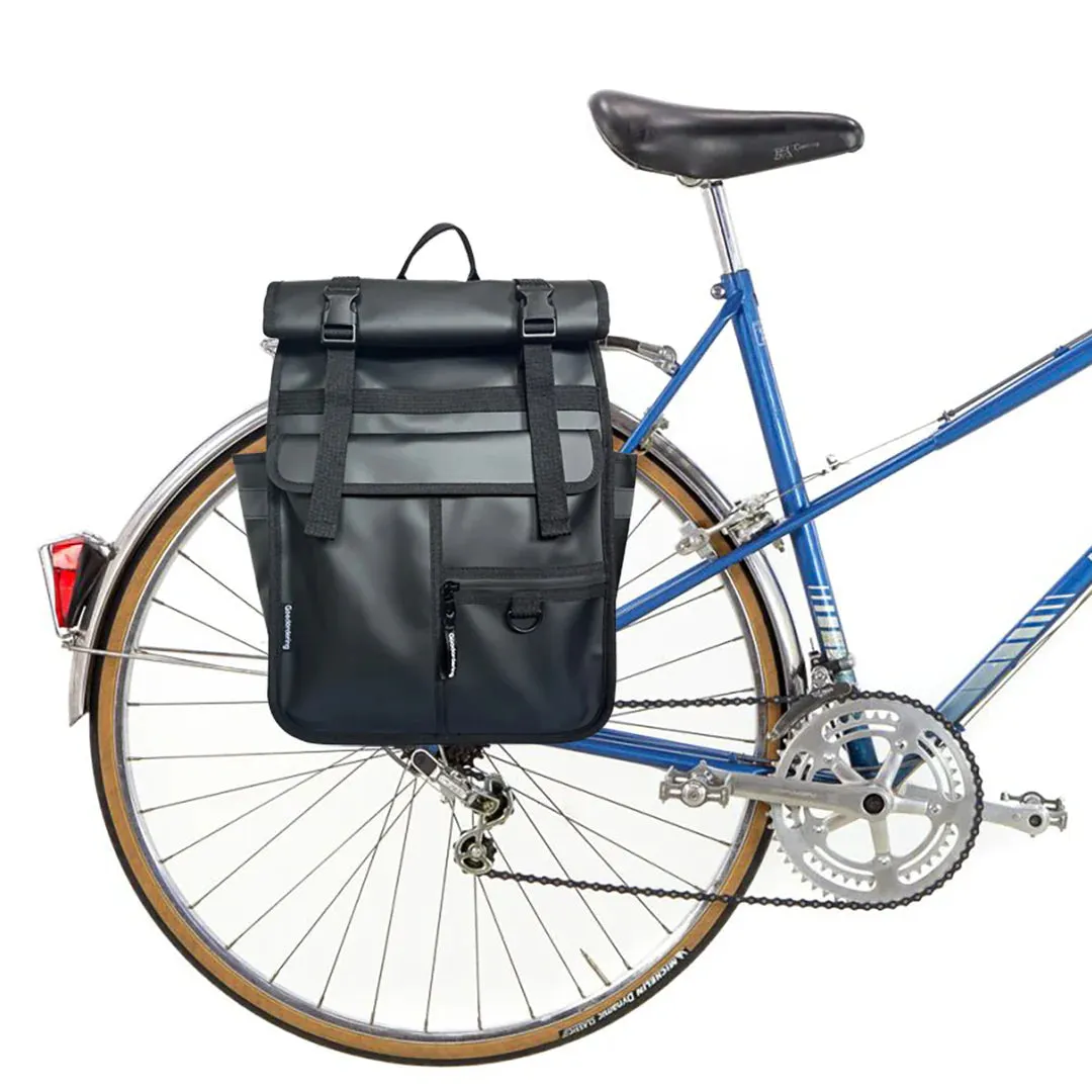 Goodordering Eco Monochrome Rolltop Backpack Pannier Black