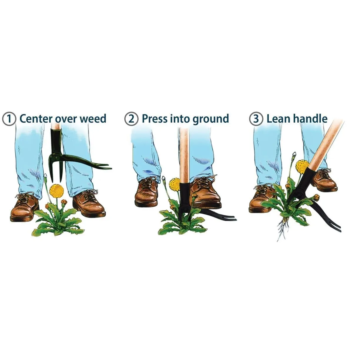 Grampa's Weeder - The Original Stand Up Weed Puller Tool with Long Handle - Made with Real Bamboo & 4-Claw Steel Head Design