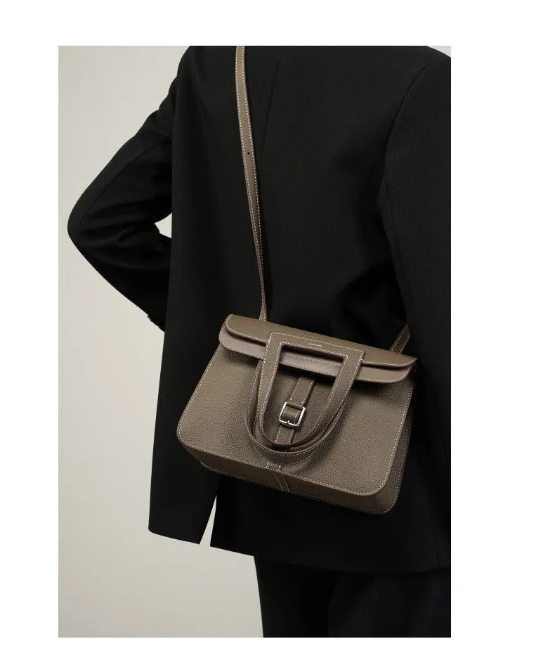 Halzan 25 cowhide crossbody handbag 2778 elephant grey