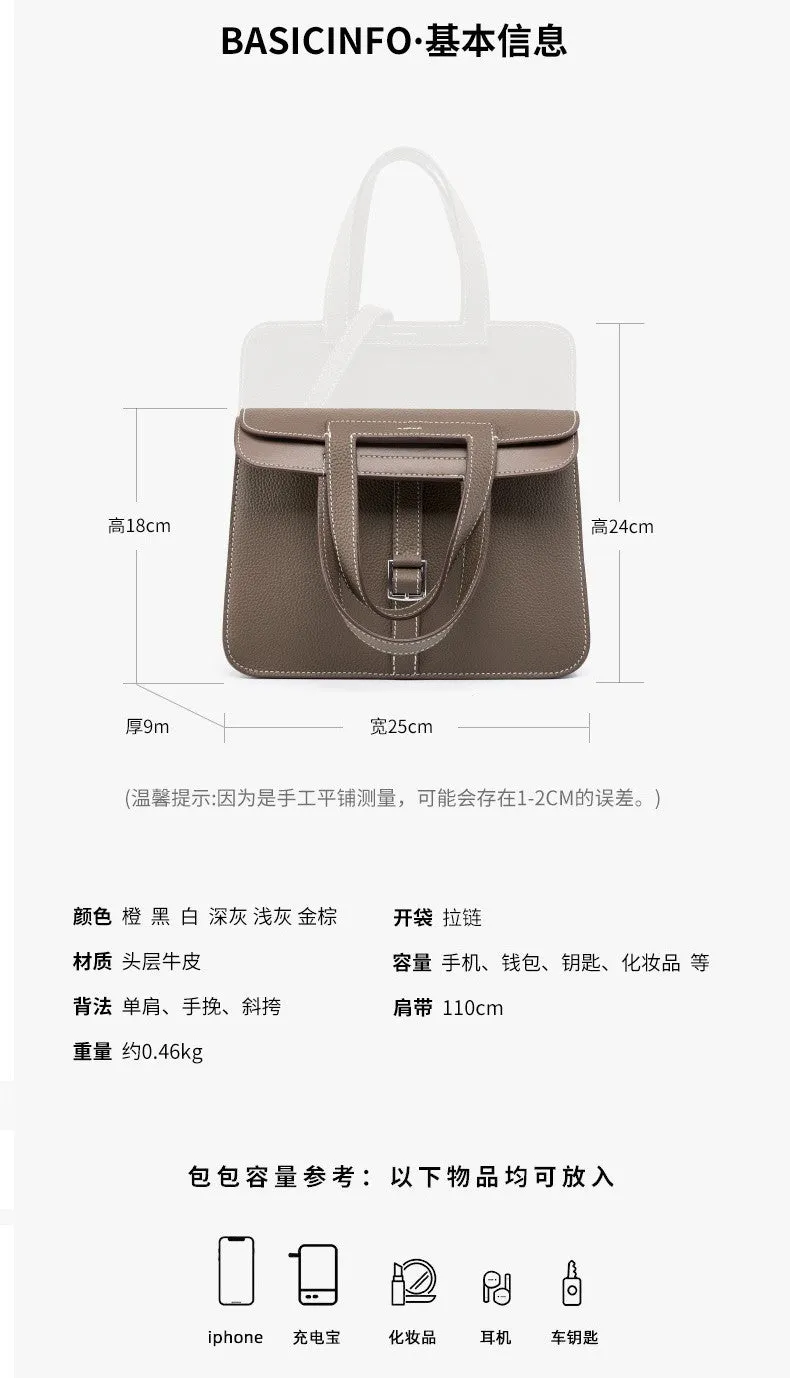 Halzan 25 cowhide crossbody handbag 2778 elephant grey