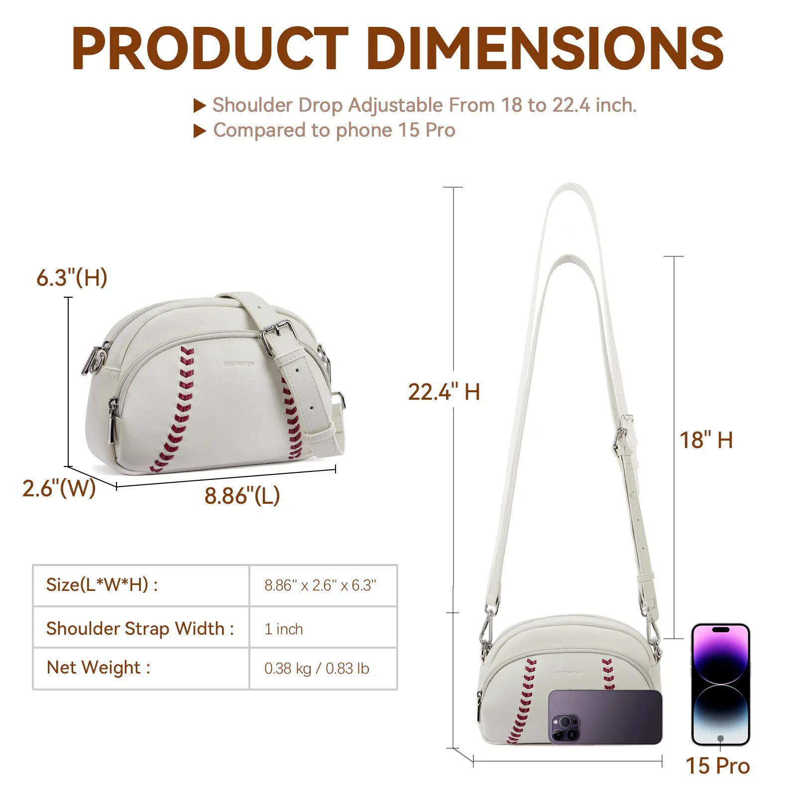 Harper Jones Baseball Stitch Crossbody – Sporty Elegance with a Playful Touch