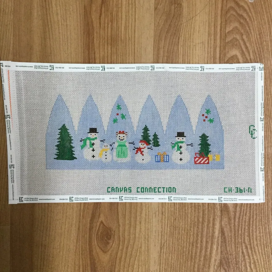 Holiday Snowman Carousel Canvas