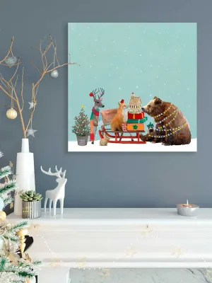 Holiday - Winter Sleigh Canvas Wall Art
