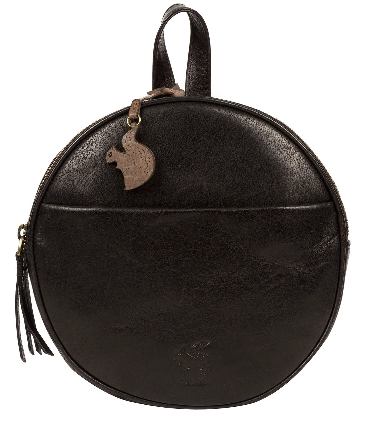 'Hoop' Black Small Leather Backpack