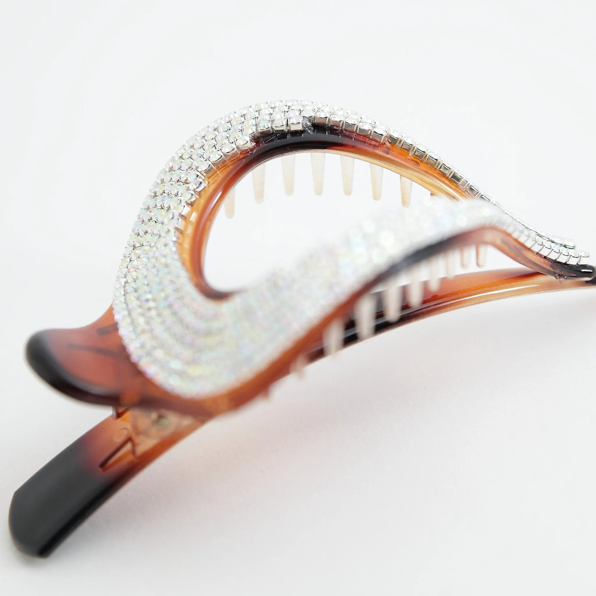 Jaw Hair Claw Dazzling 6 Row Cubic Rhinestone Gift Hair Clip Accessories clamp