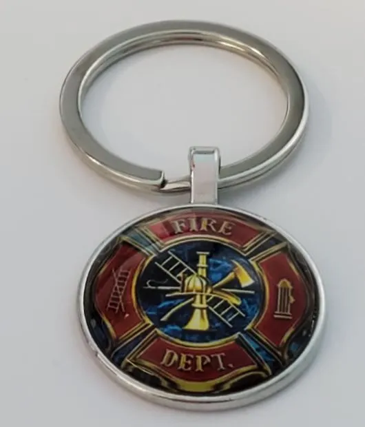 K81 Silver Firefighter Keychain