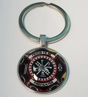 K82 Silver Firefighter Keychain