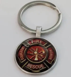 K83 Silver Firefighter Keychain
