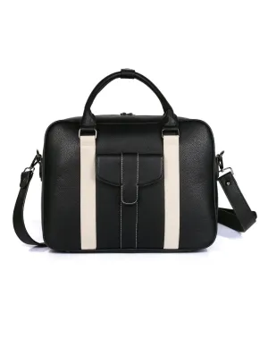 Karla Hanson Men's Professional & Travel Briefcase Black White Stripe