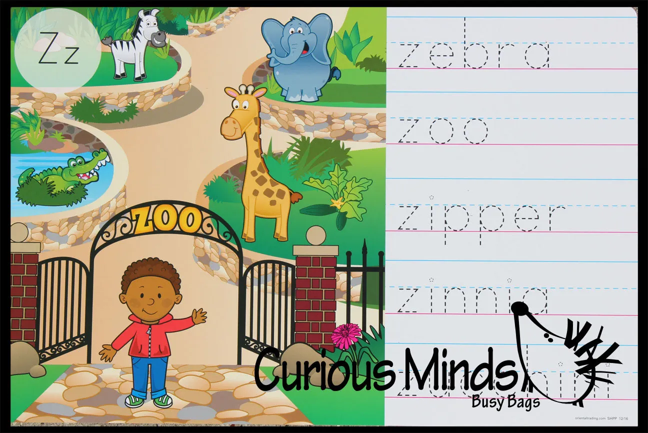 LAST CHANCE - LIMITED STOCK - Alphabet Seek and Find Dry Erase & Wipe Off - Handwriting Tracing Activity Pages - Set of 26