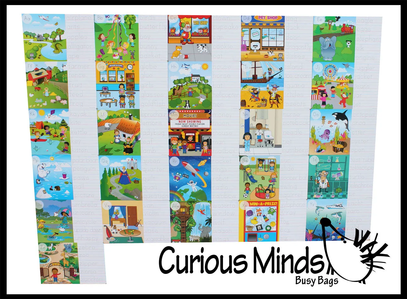 LAST CHANCE - LIMITED STOCK - Alphabet Seek and Find Dry Erase & Wipe Off - Handwriting Tracing Activity Pages - Set of 26