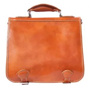 Leather briefcase with two compartments