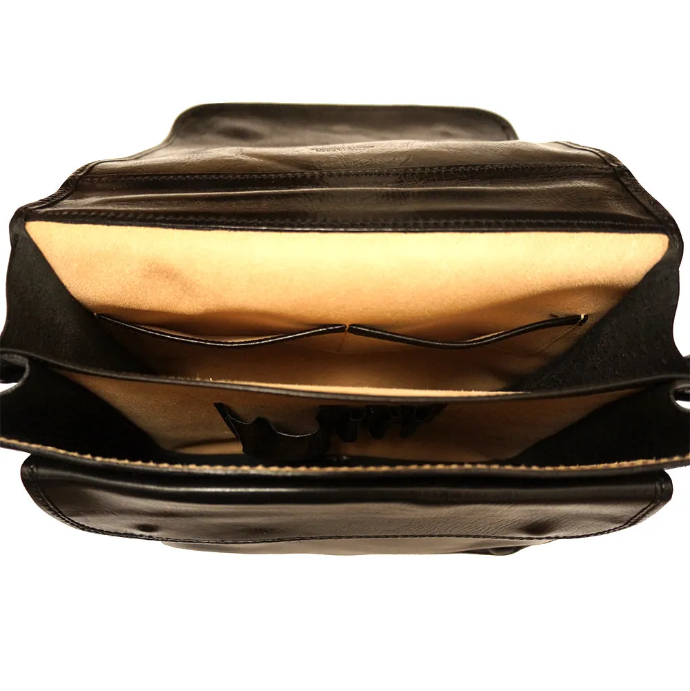 Leather briefcase with two compartments