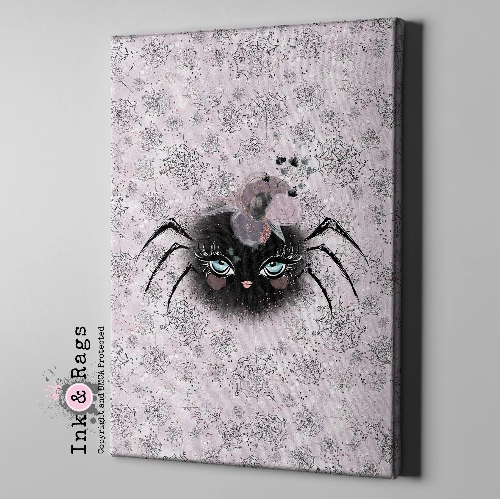 Little Bat and Spider Friends Spider Gallery Wrapped Canvas