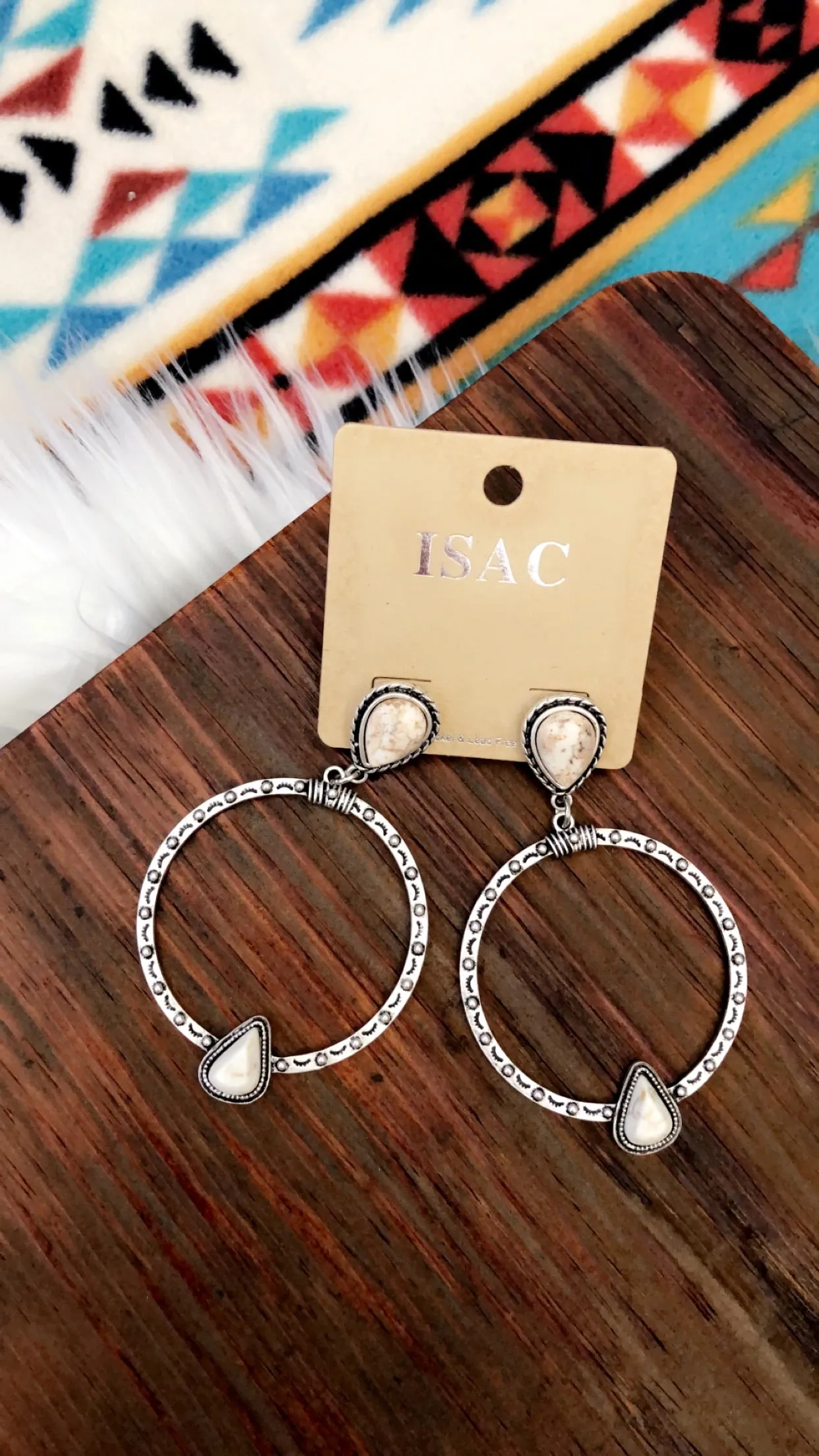Lorrie Silver & White Hoops