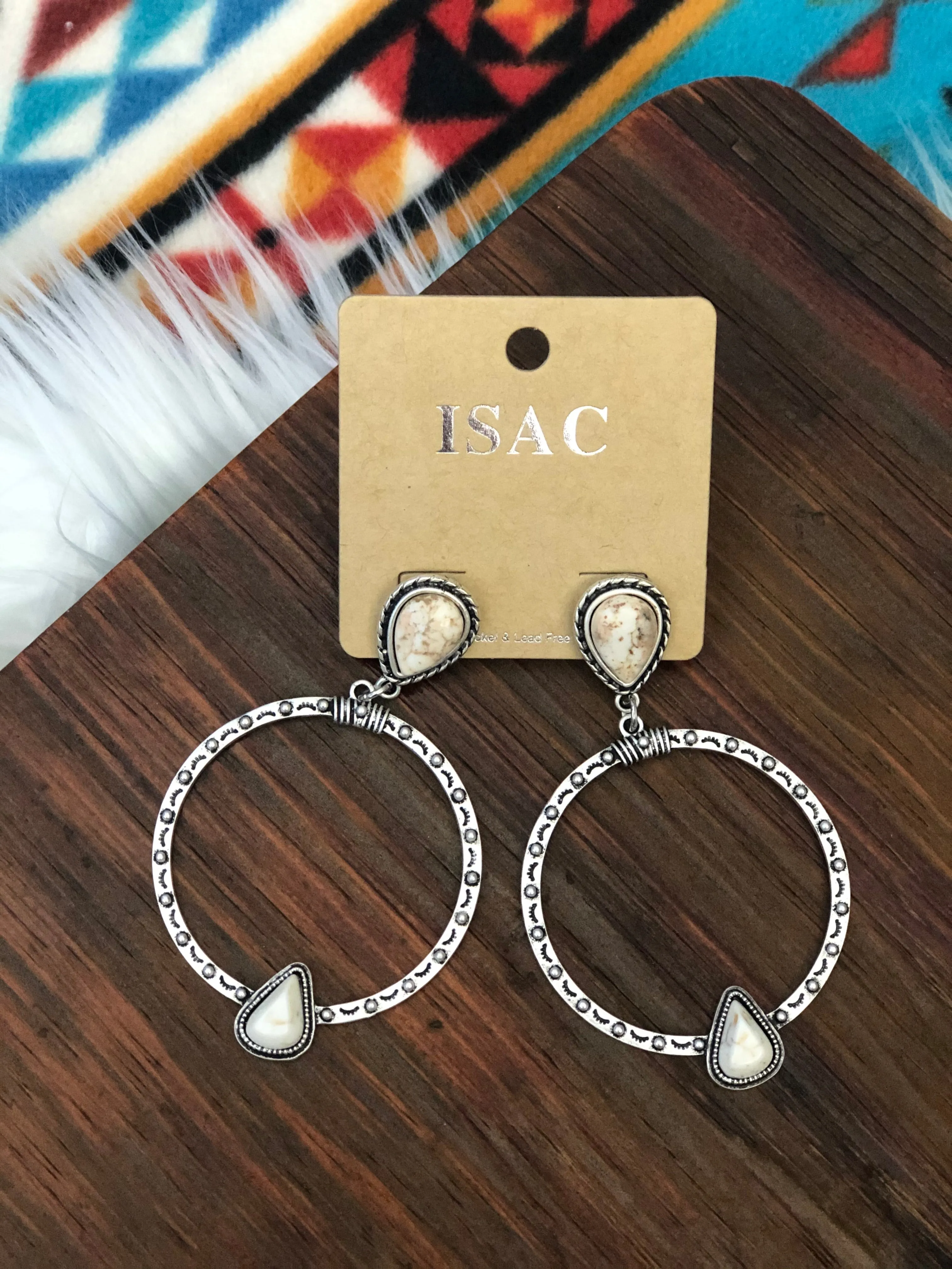 Lorrie Silver & White Hoops