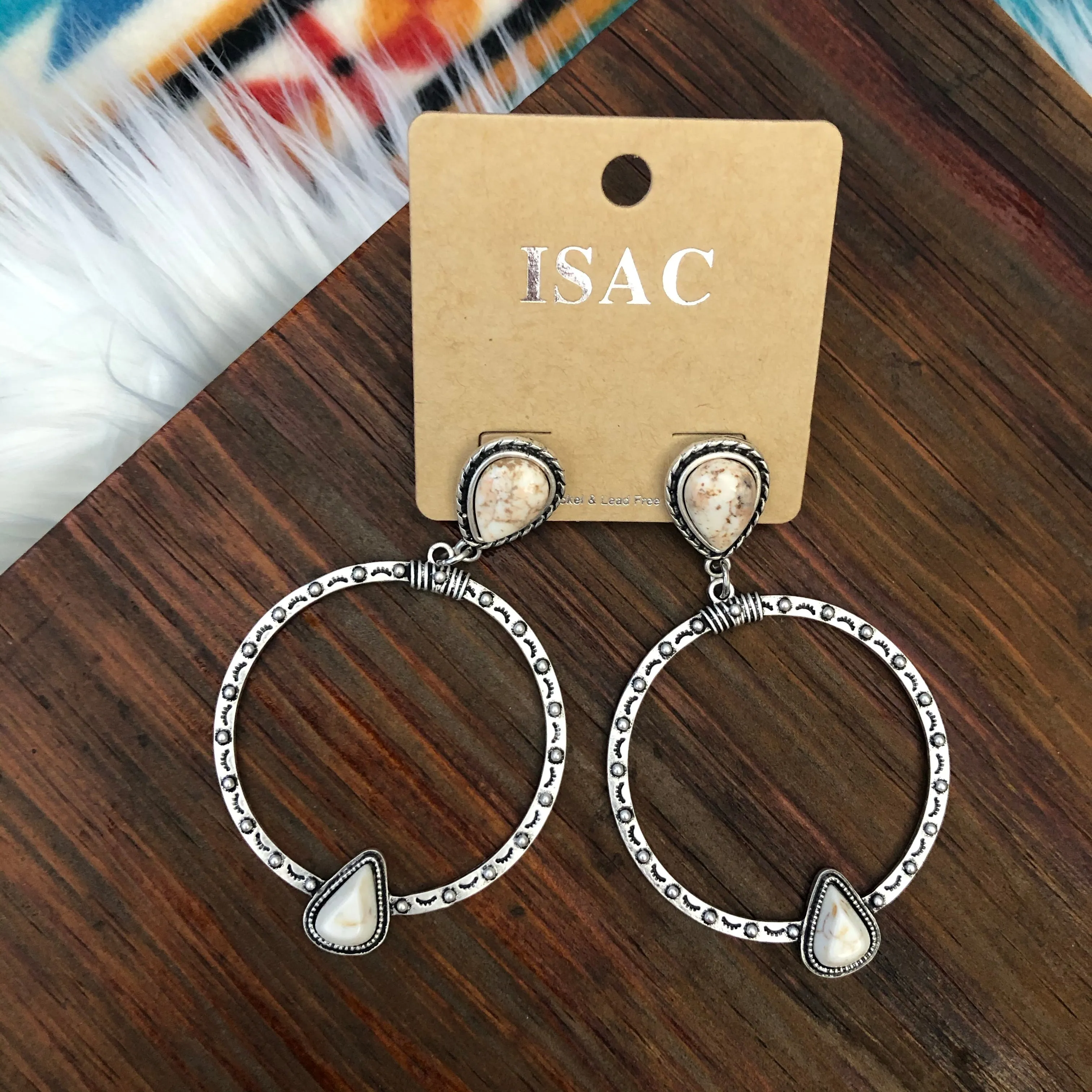 Lorrie Silver & White Hoops