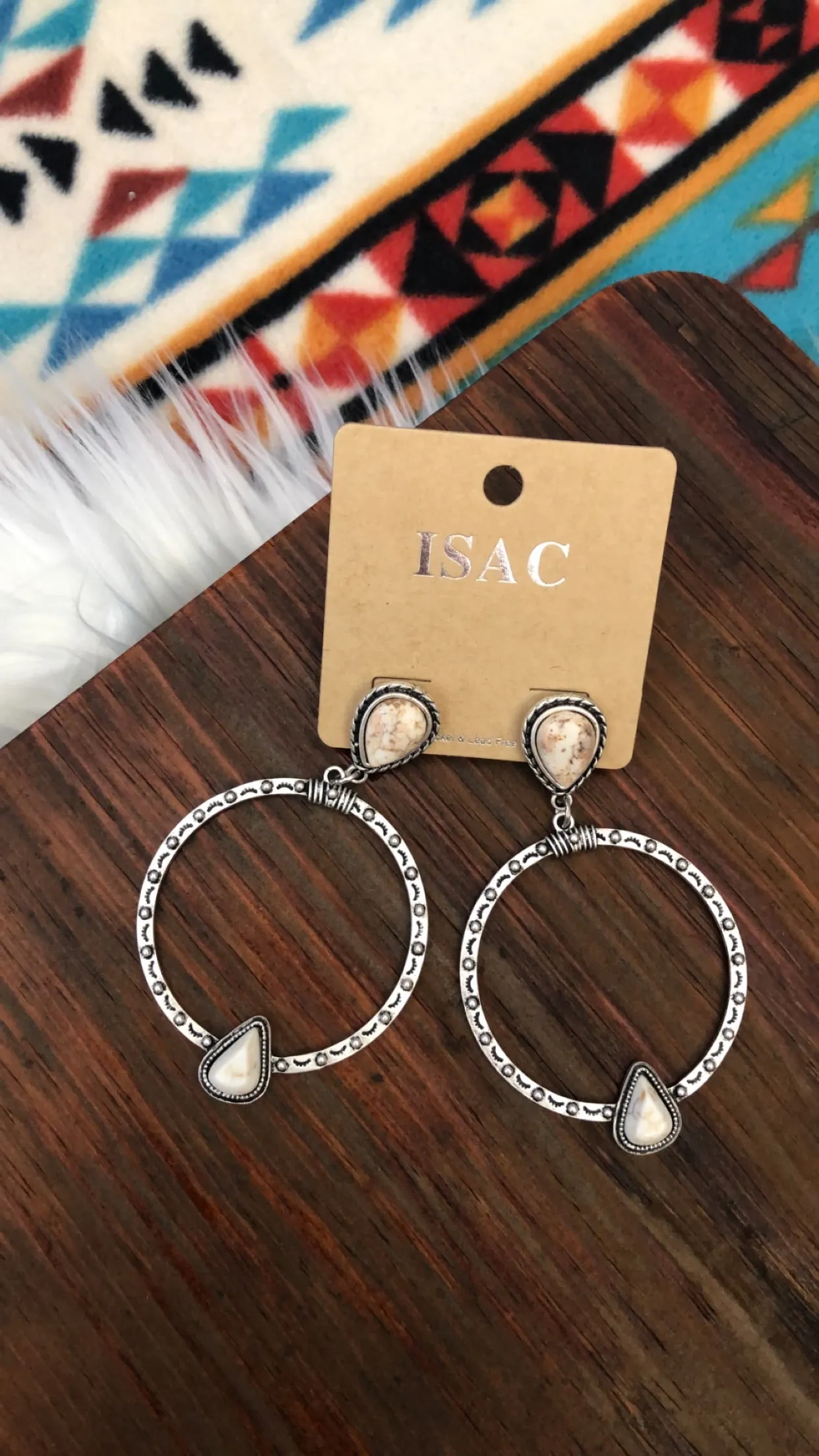 Lorrie Silver & White Hoops