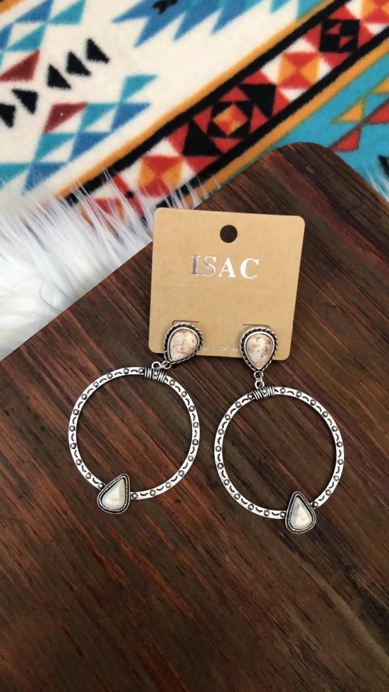 Lorrie Silver & White Hoops