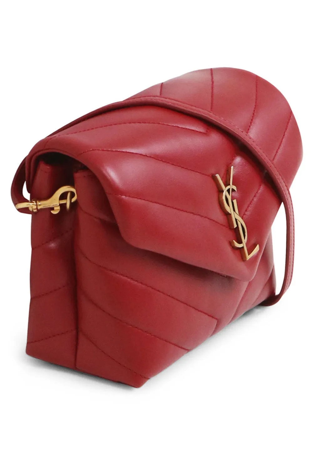 LOULOU TOY STRAP BAG | OPYUM RED/GOLD