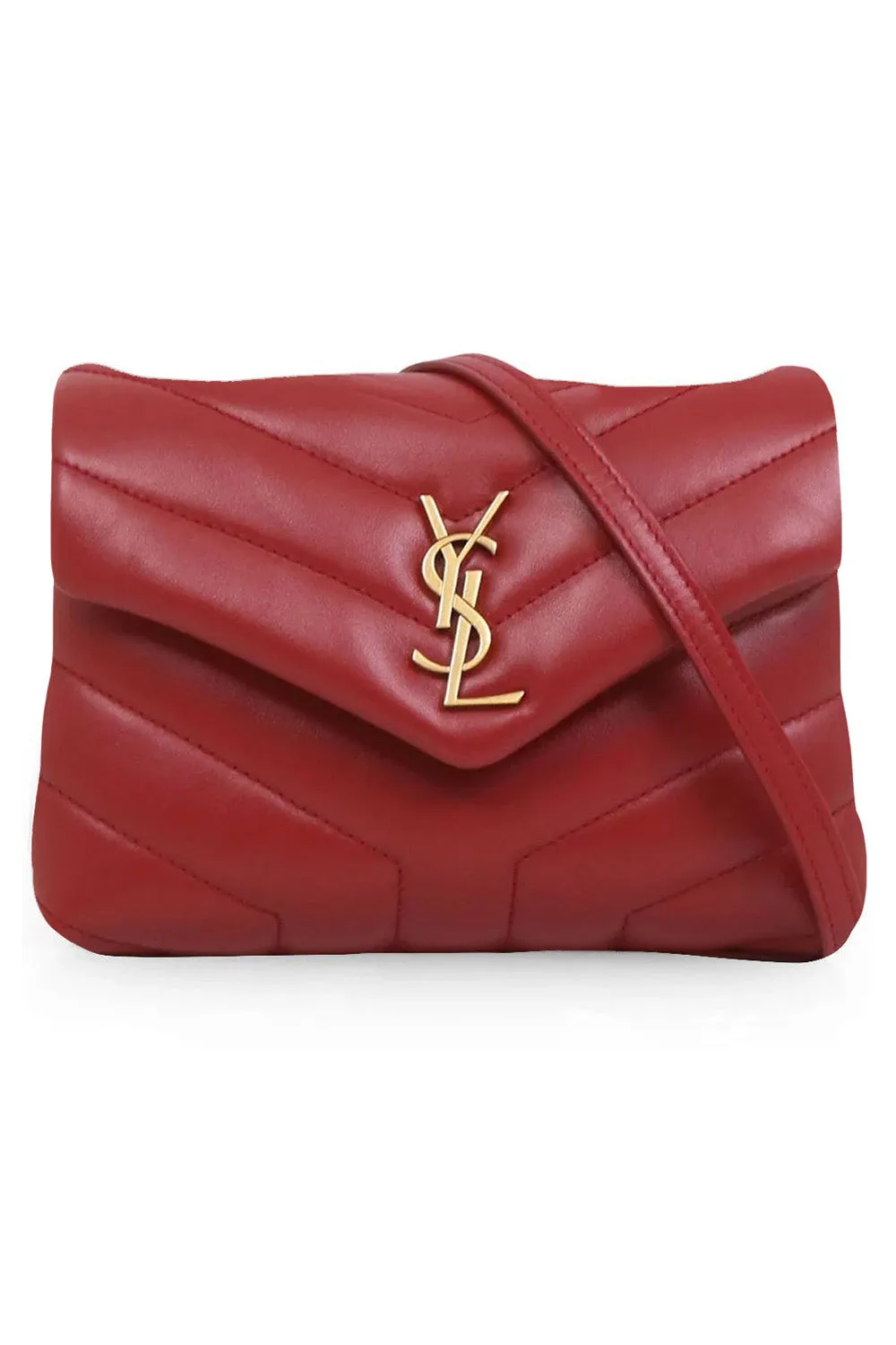 LOULOU TOY STRAP BAG | OPYUM RED/GOLD