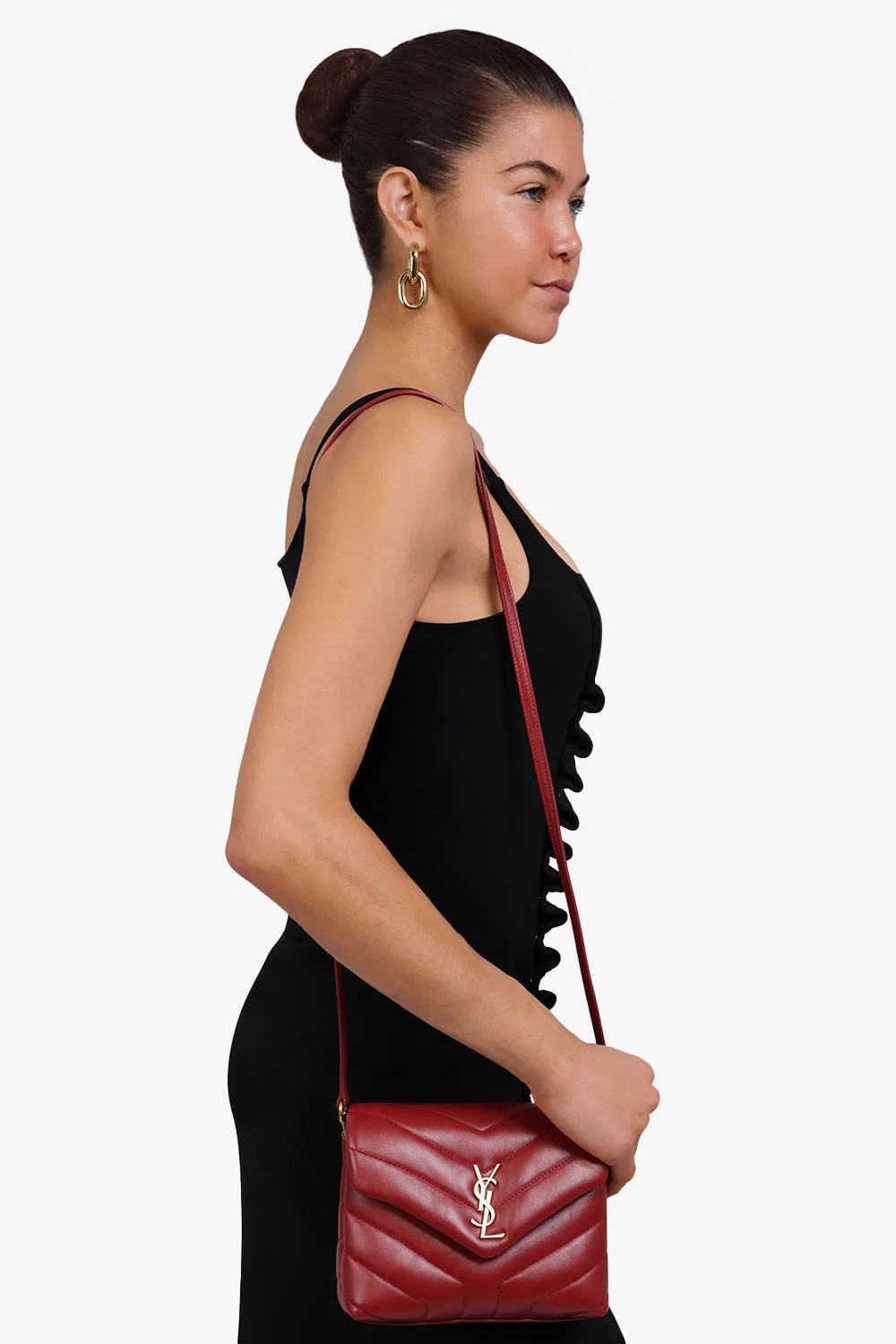 LOULOU TOY STRAP BAG | OPYUM RED/GOLD