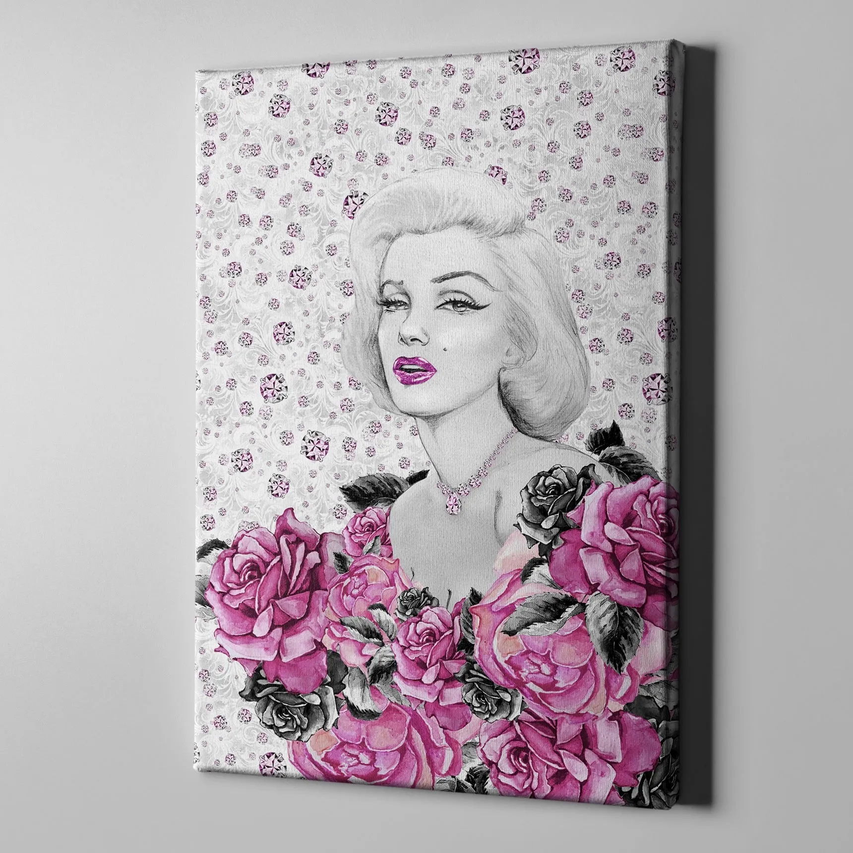 Marilyn on Diamonds Gallery Wrapped Canvas