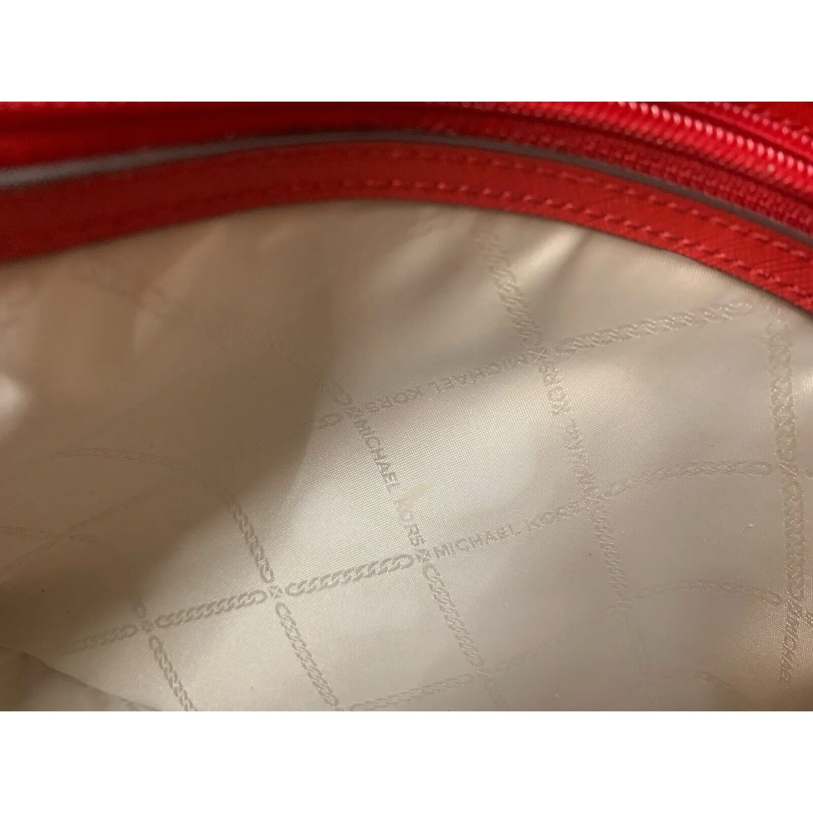 MICHAEL KORS JET SET TOTE BAG LARGE LEATHER SNAP POCKET Red