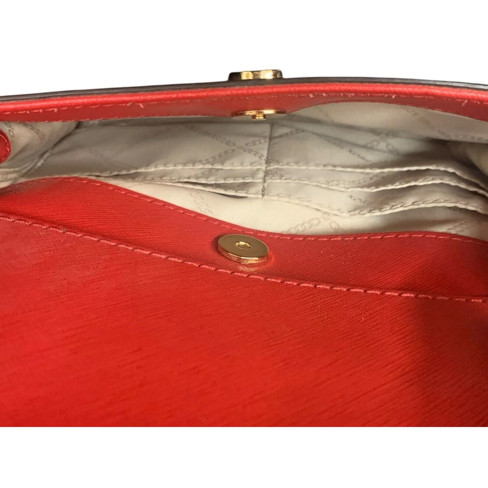MICHAEL KORS JET SET TOTE BAG LARGE LEATHER SNAP POCKET Red