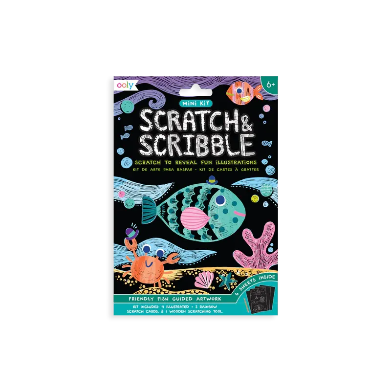 Mini Scratch & Scribble Art Kit: Friendly Fish