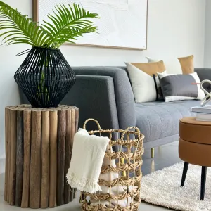 Natural Wood Logs End Table