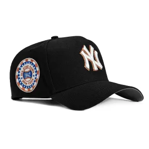 New Era 9Forty A-Frame New York Yankees 1942 All Star Game Patch Snapback Hat - Black, Ivory, Metallic Copper