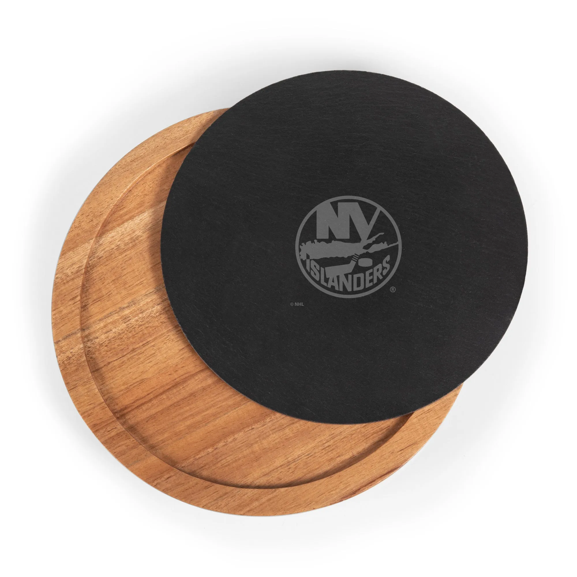 New York Islanders - Insignia Acacia and Slate Serving Board with Cheese Tools