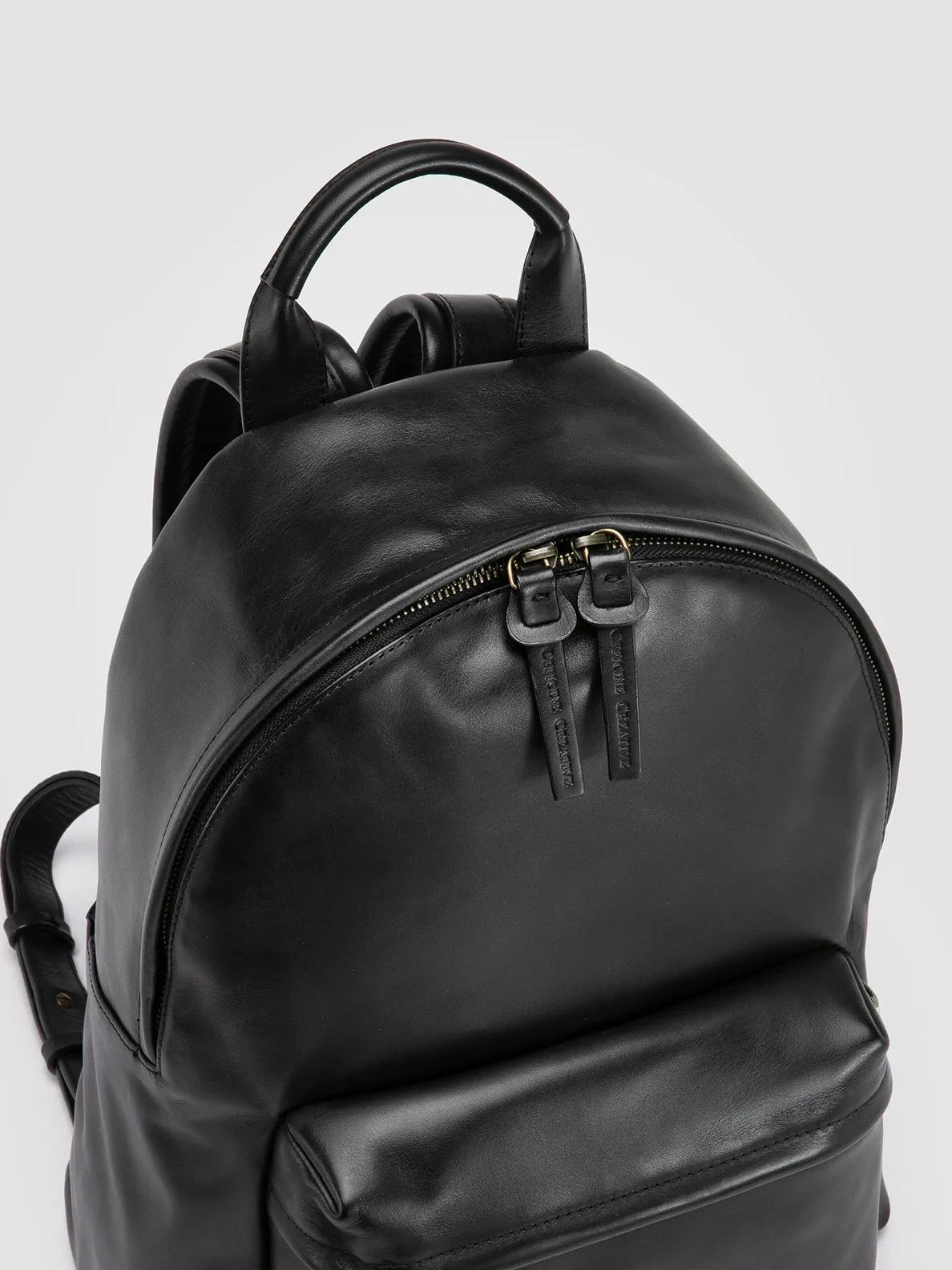 OC PACK 002 - Black Leather Backpack