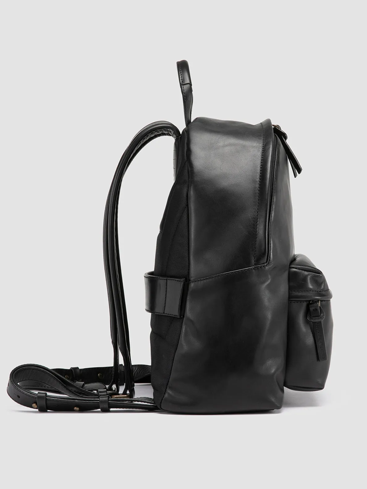 OC PACK 002 - Black Leather Backpack