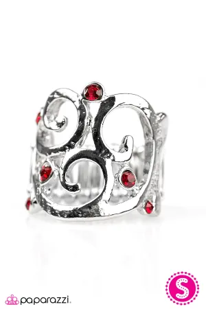 Open Door Jewelry - Cloudy Days - Red Ring - Paparazzi Accessories